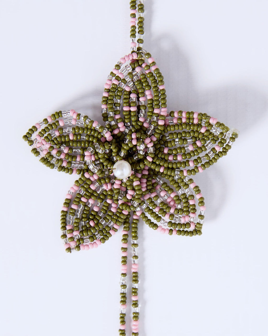 Collar Bolitas Flor Verde