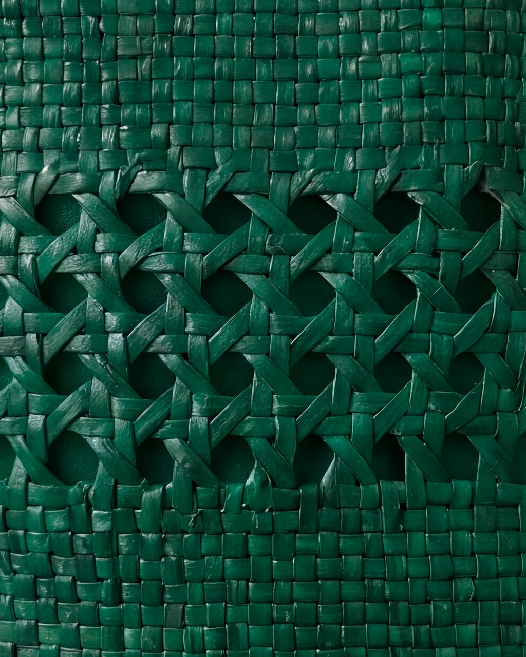 Bolso Bucket Piel Trenzada Verde