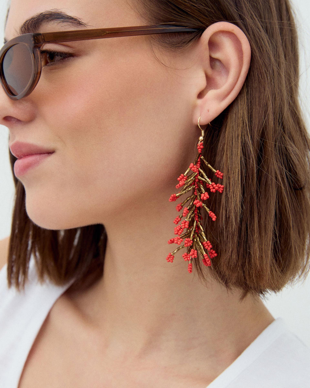 Pendientes Coral Oro