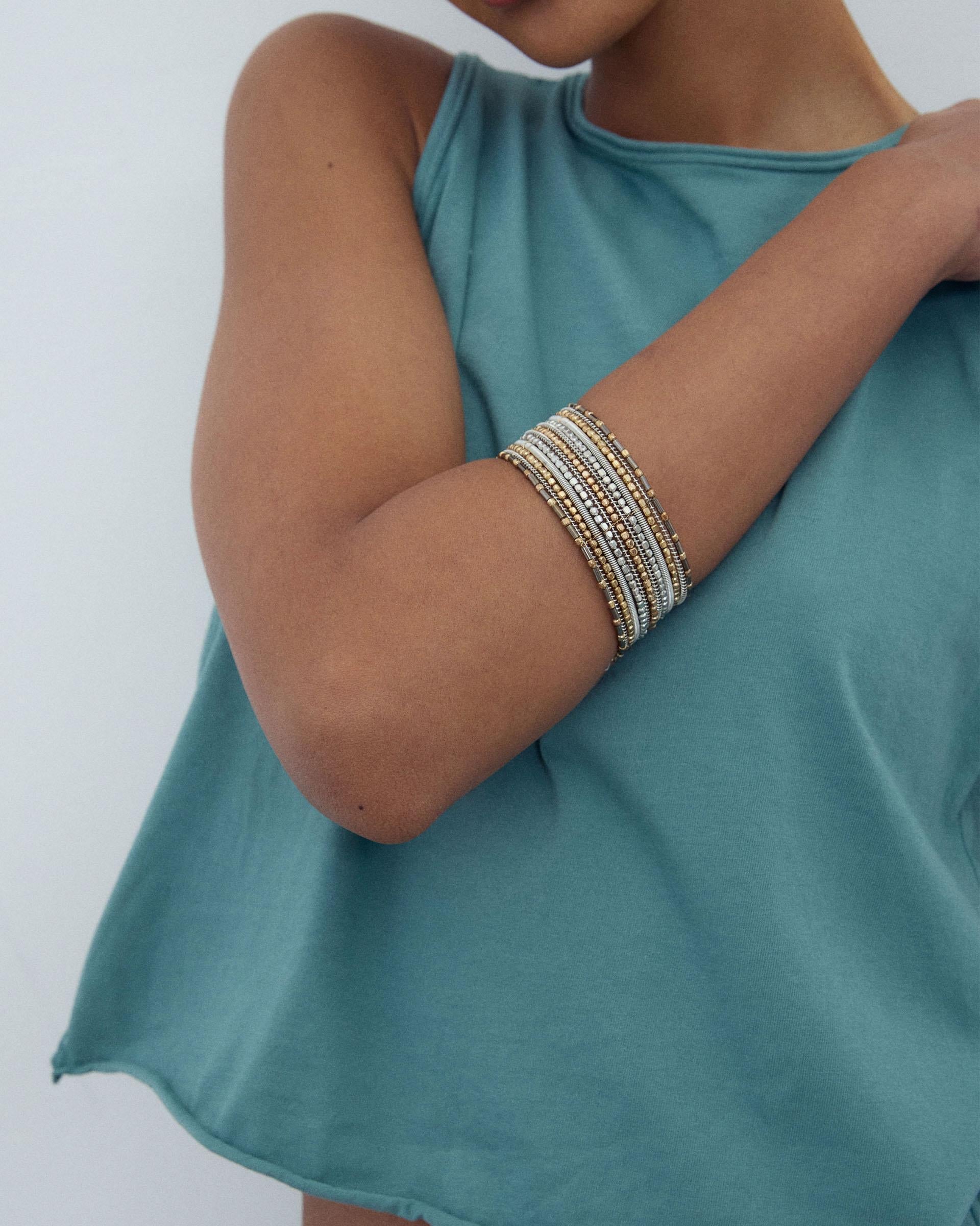 Pulsera Abalorios Mix Plata