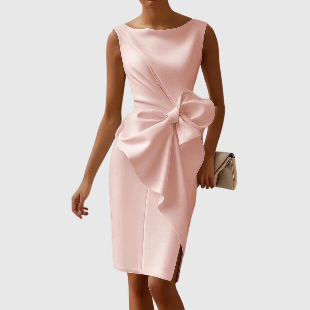 Montserrat | Vestido midi sin mangas y detalle cruzado
