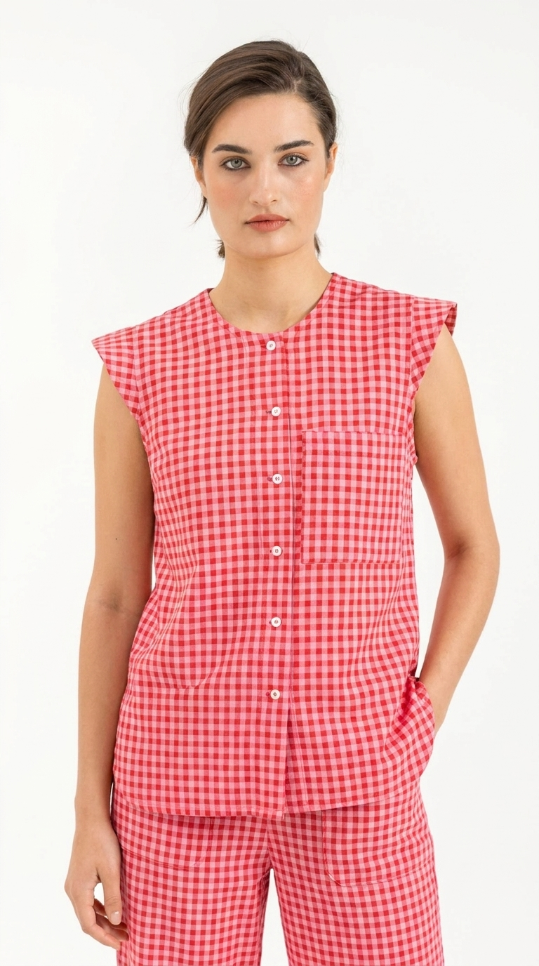 CAMISA VICHY FUCSIA