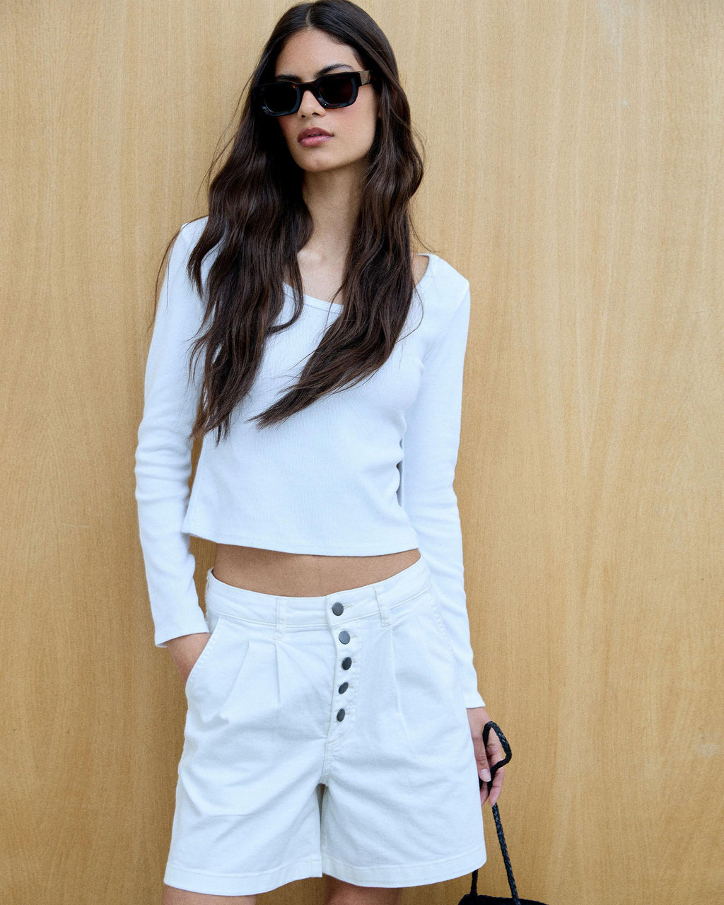 Bermudas Pinzas Blanco