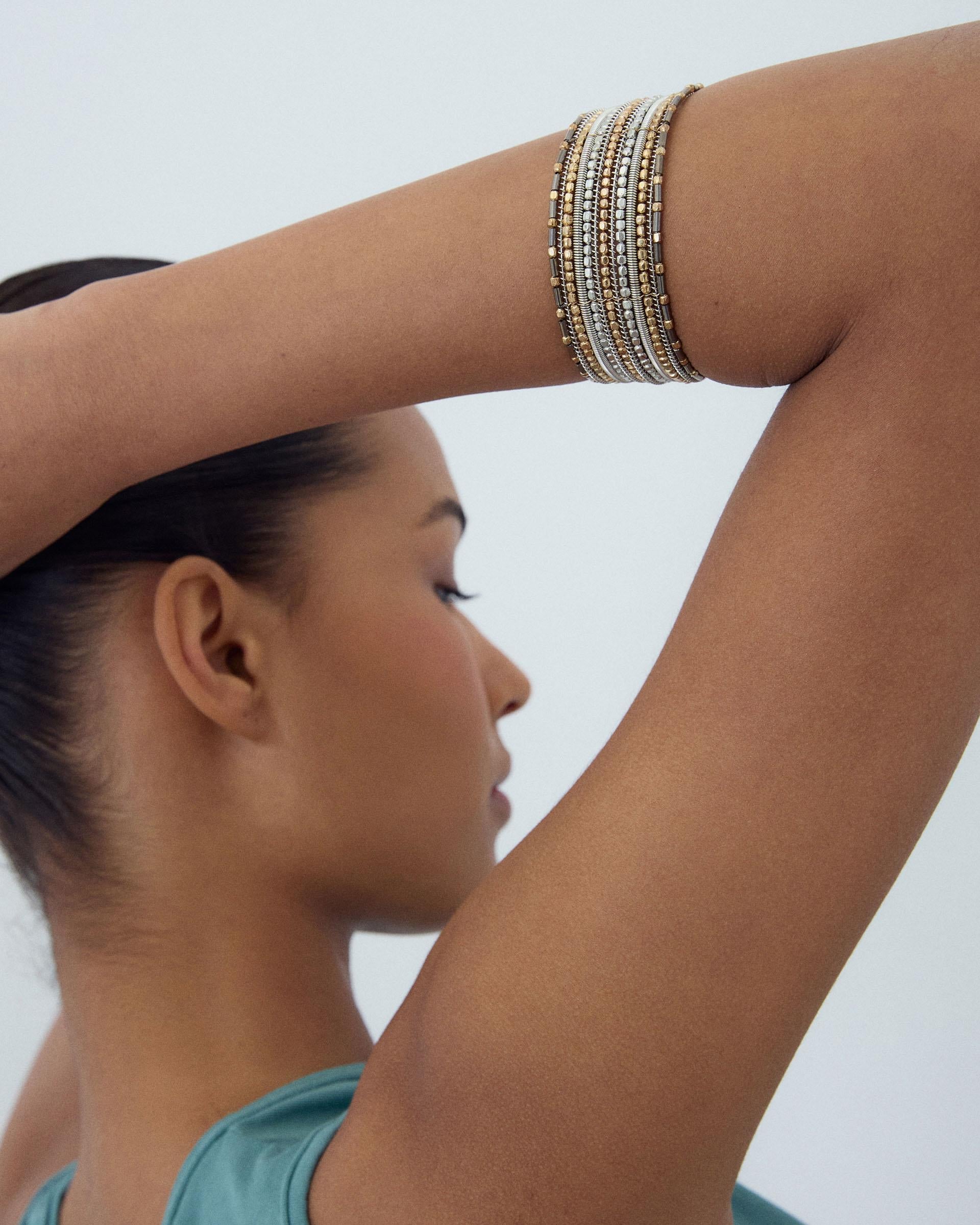 Pulsera Abalorios Mix Plata