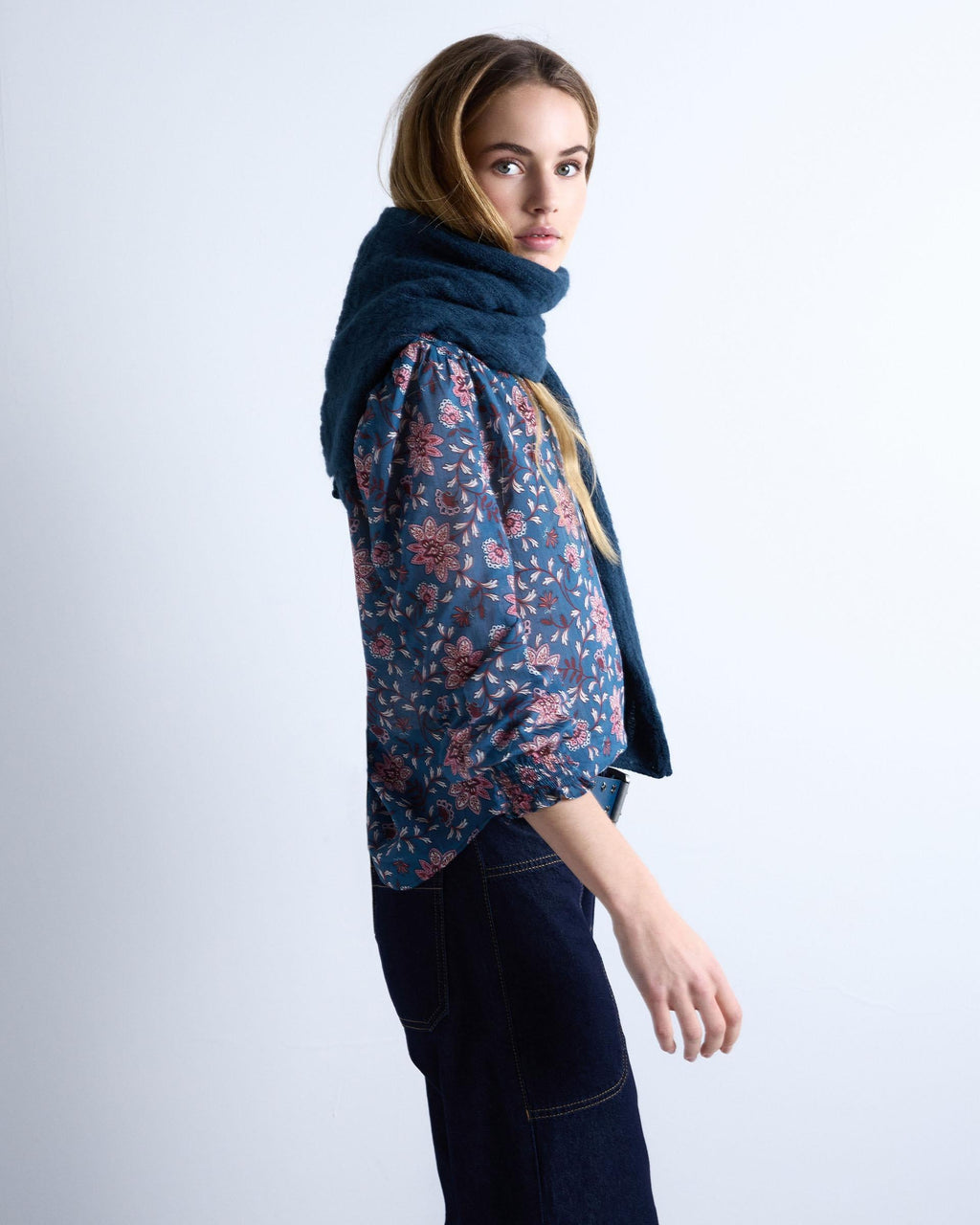 Blusa Estampado Floral Azul