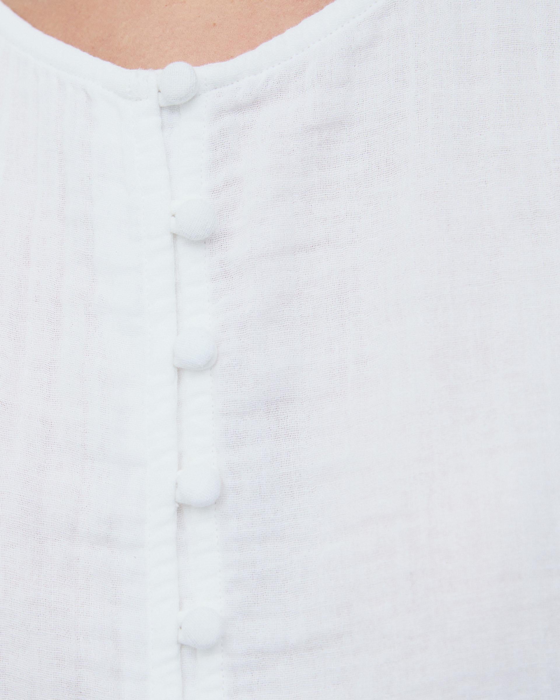 Top Botones Forrados Blanco