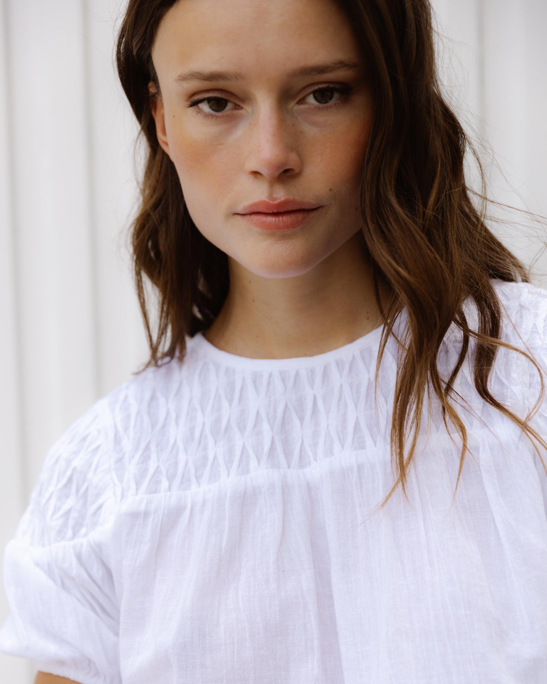 Blusa Detalles Canesú Blanca