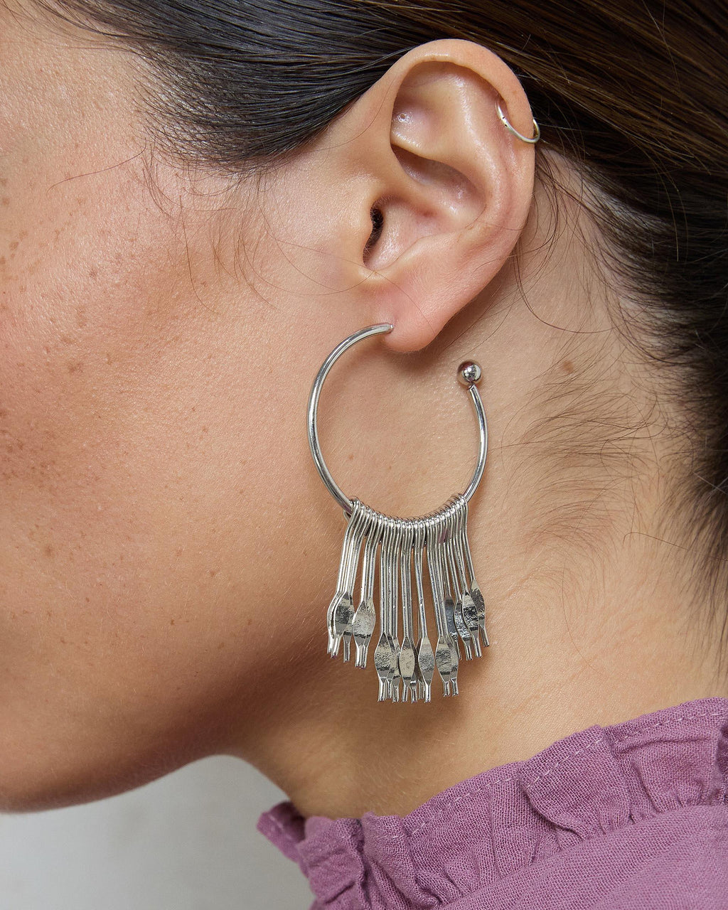 Pendientes Aro Tiras Plata