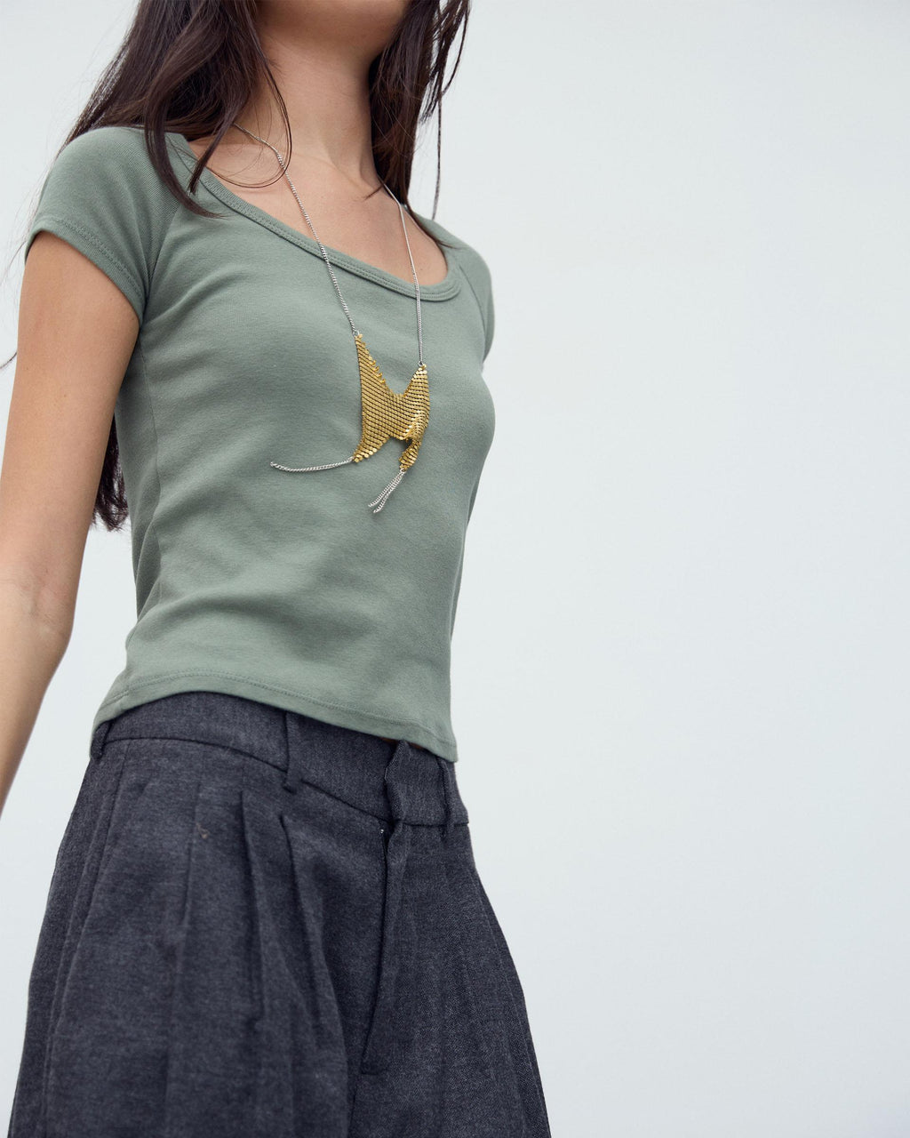 Camiseta Escote Redondo Verde