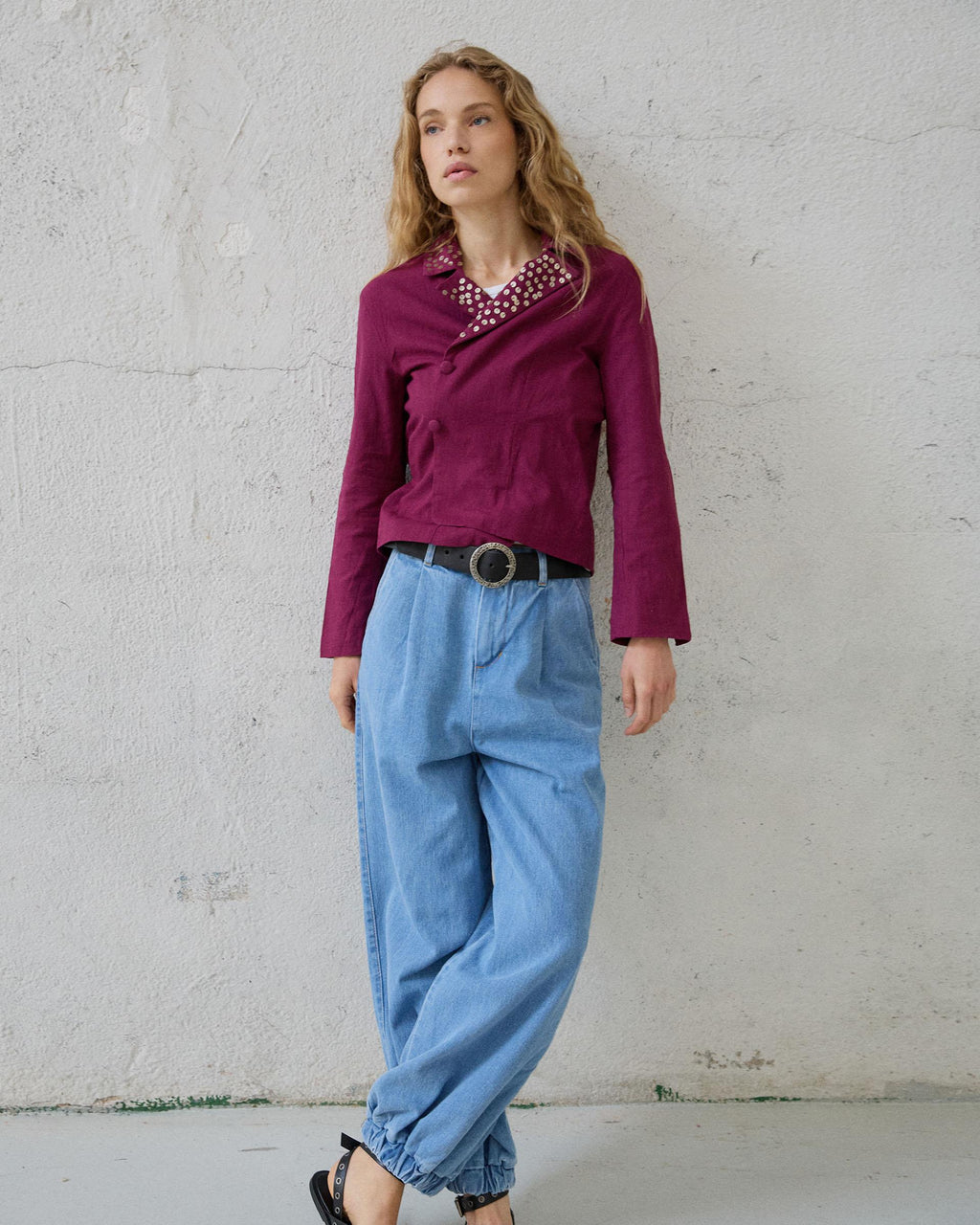 Blazer Lentejuelas Rosa Oscuro