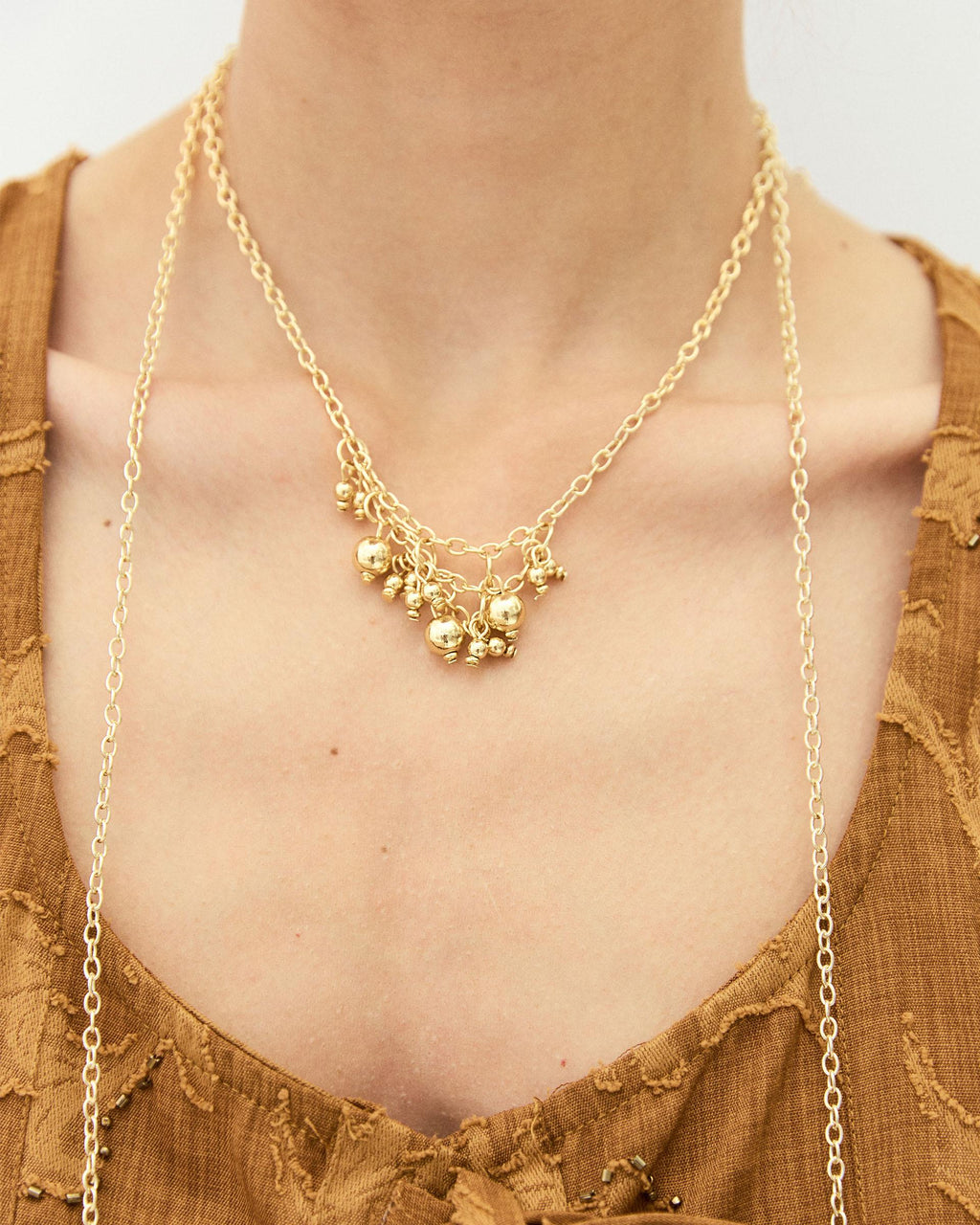 Collar Foulard Bolitas Oro