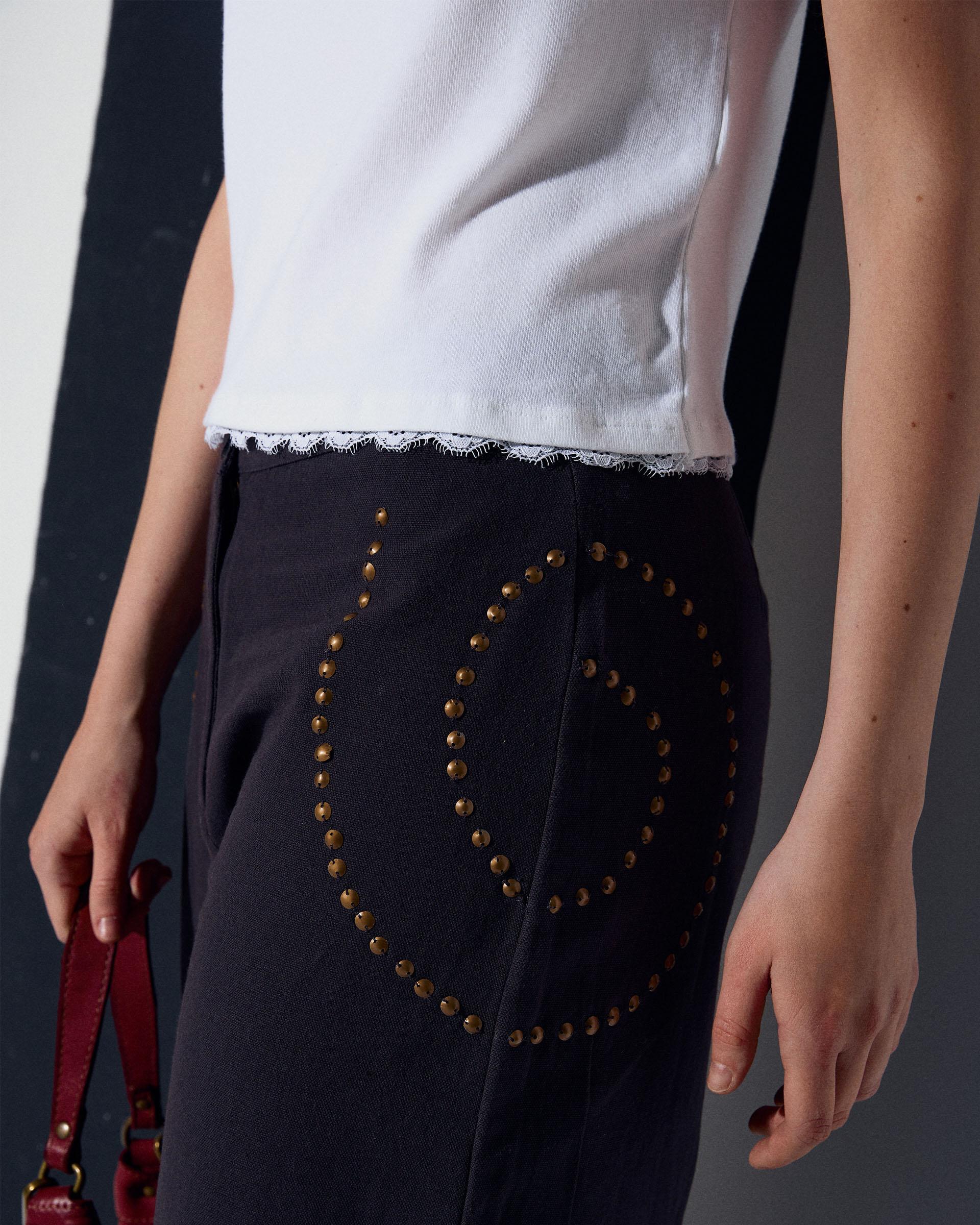 Pantalón Tachuelas Espirales Antracita