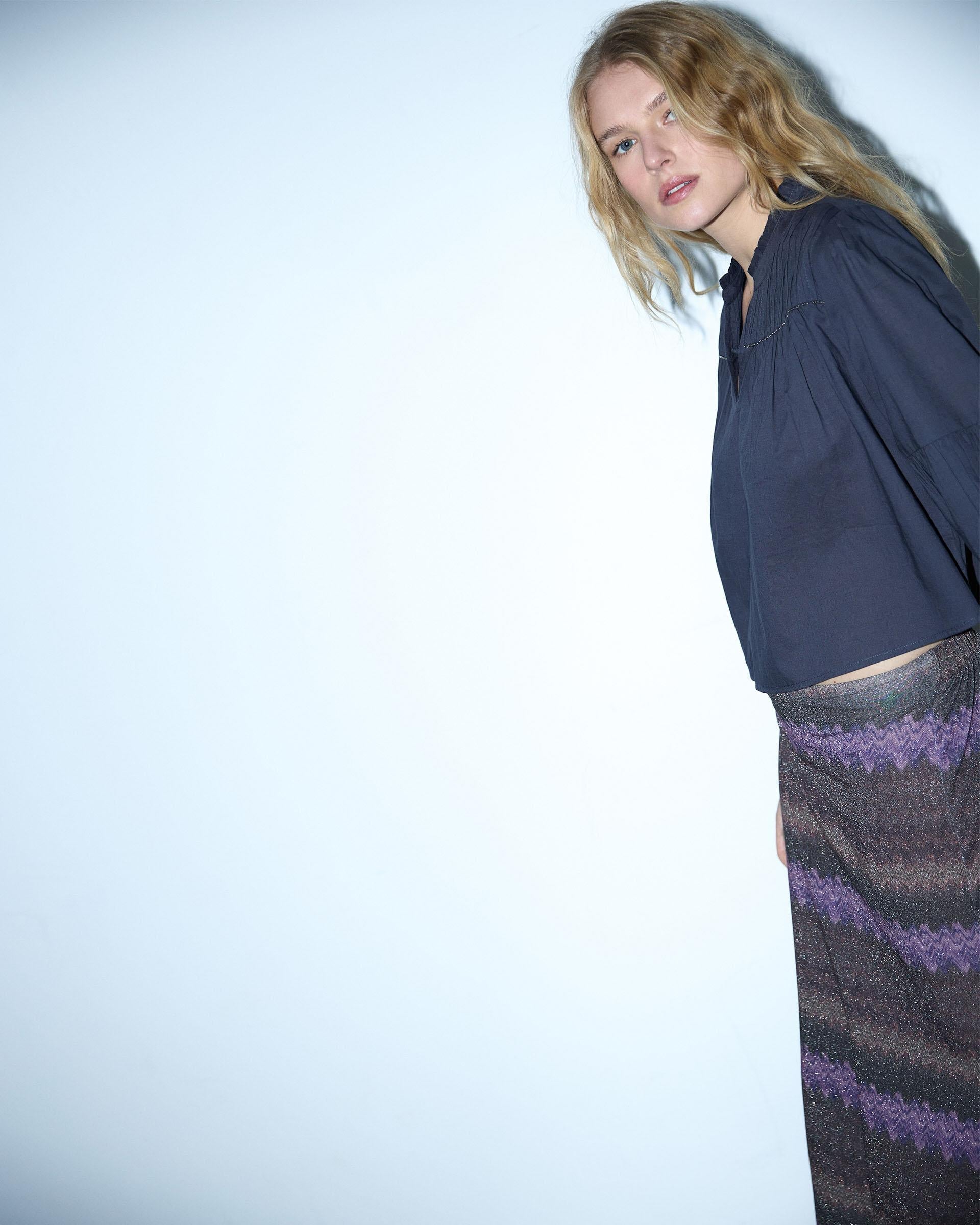 Blusa Jaretas Abalorios Antracita