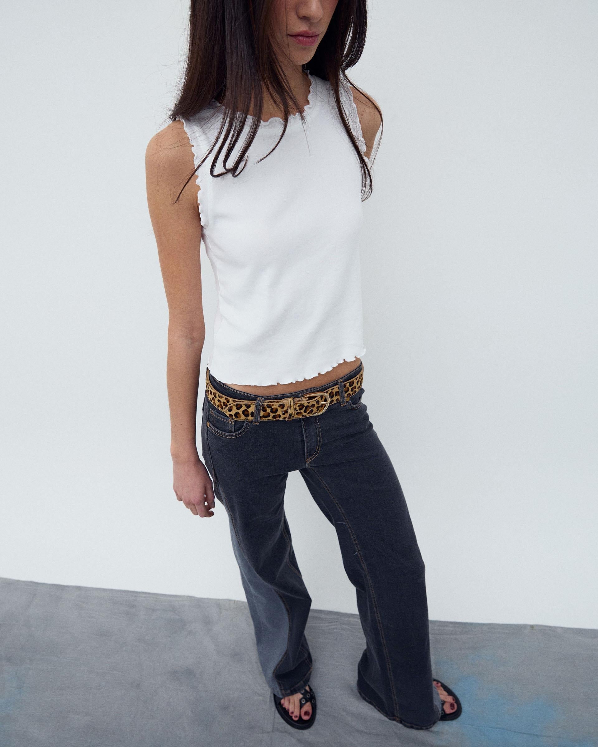 Jeans Cuñas Lateral Negro