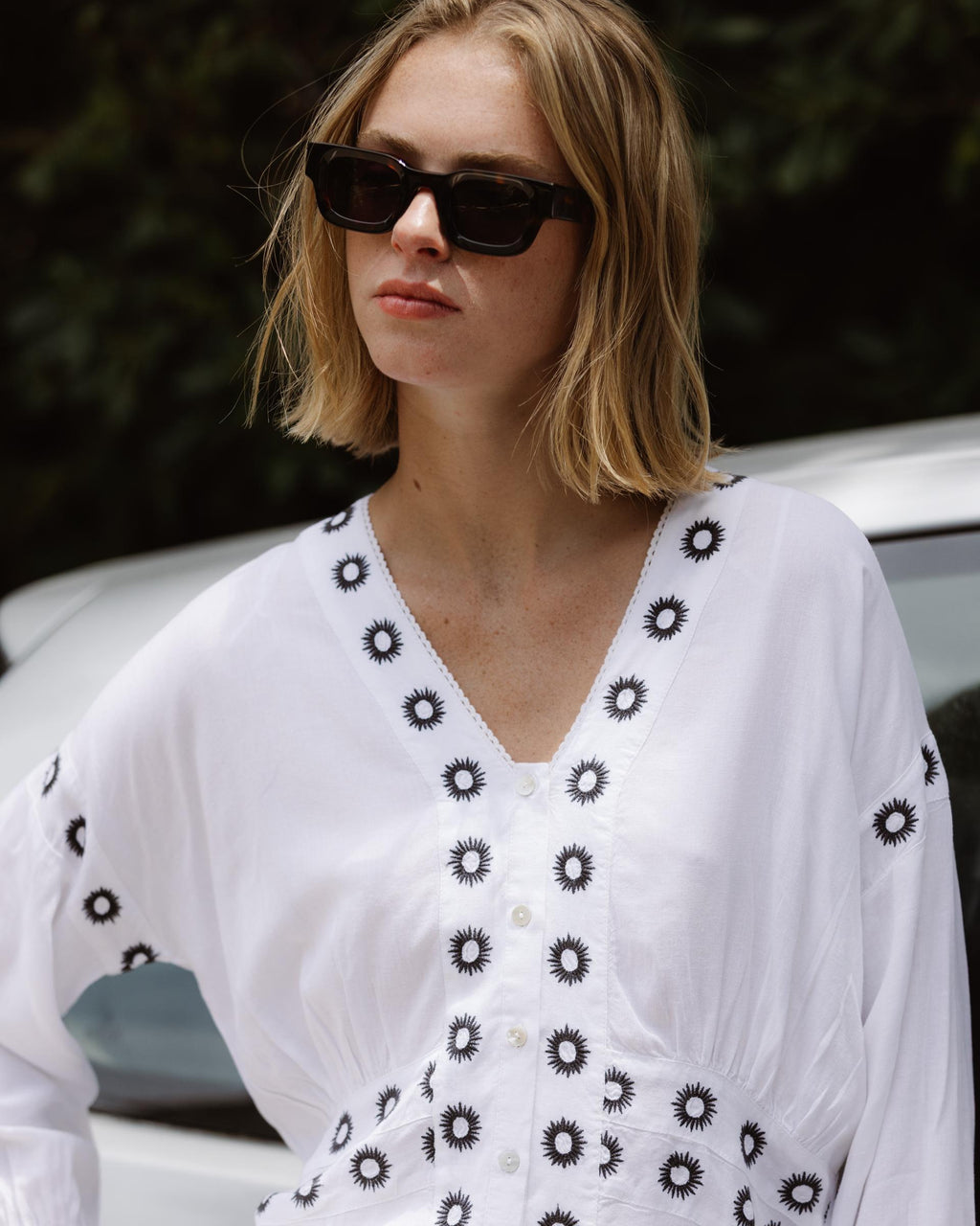 Blusa Bordados Blanca