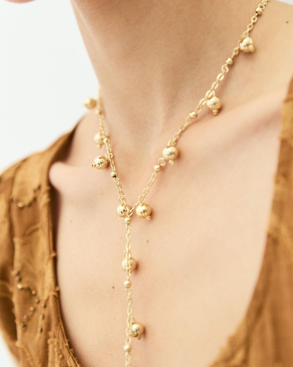 Collar Corbatero Bolitas Oro