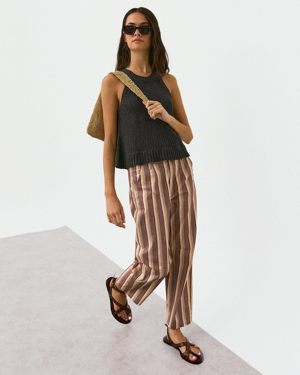 Pantalón Largo Rayas Rosa