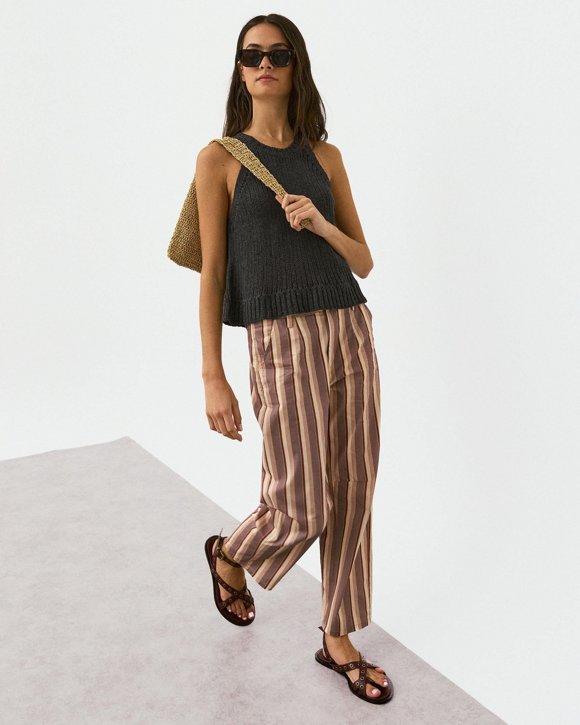 Pantalón Largo Rayas Rosa