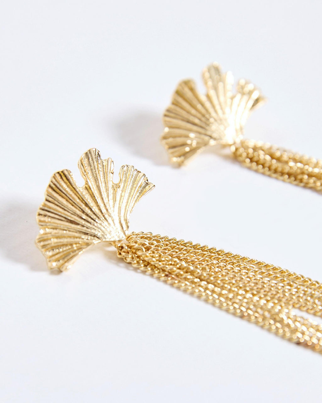 Pendientes Flor Loto Cadenas Oro