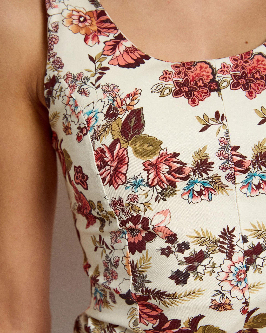 Top Corsetero Estampado Floral Multicolor