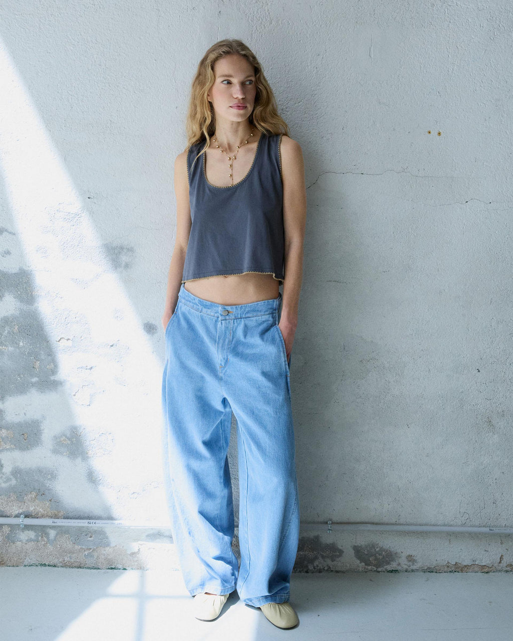 Jeans Balloon Bolsillos Laterales Azul