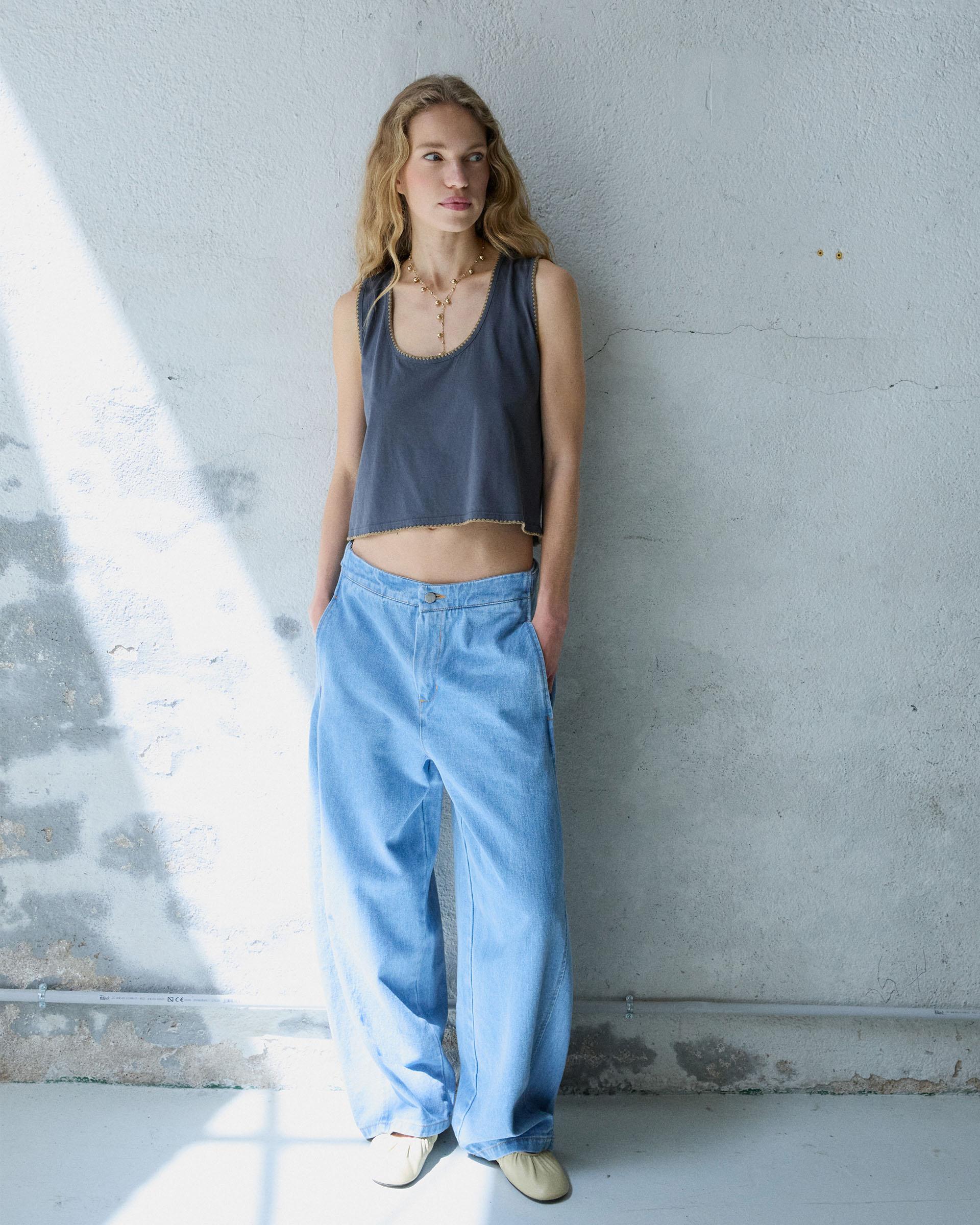 Jeans Balloon Bolsillos Laterales Azul