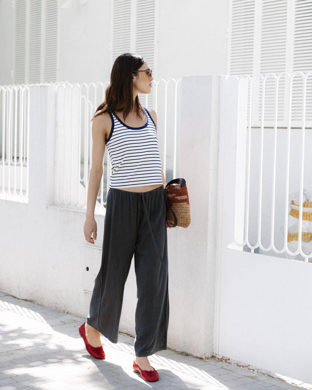 Pantalón Ancho Lino Antracita