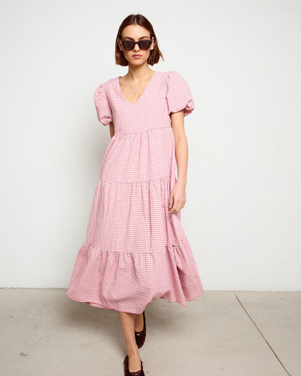 Vestido Largo Cortes Rosa