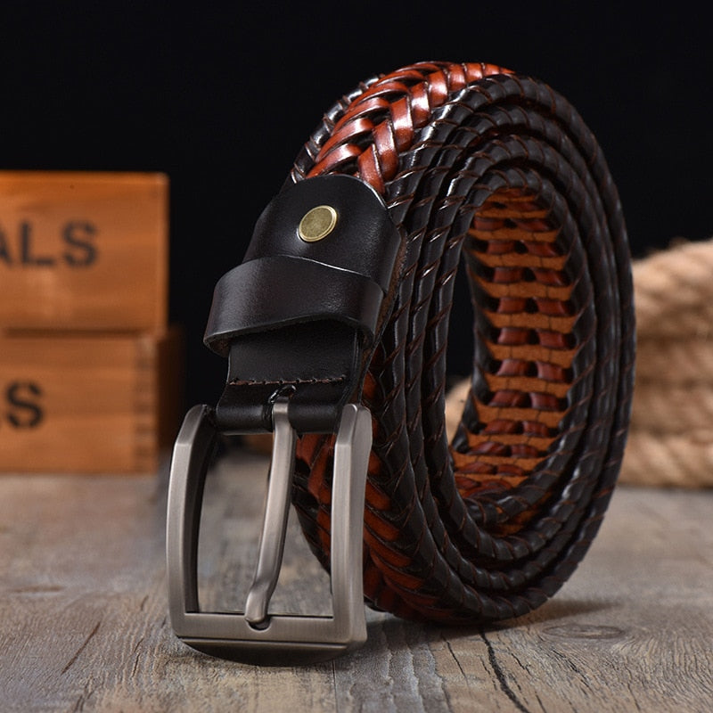 David Woven Leather Belt