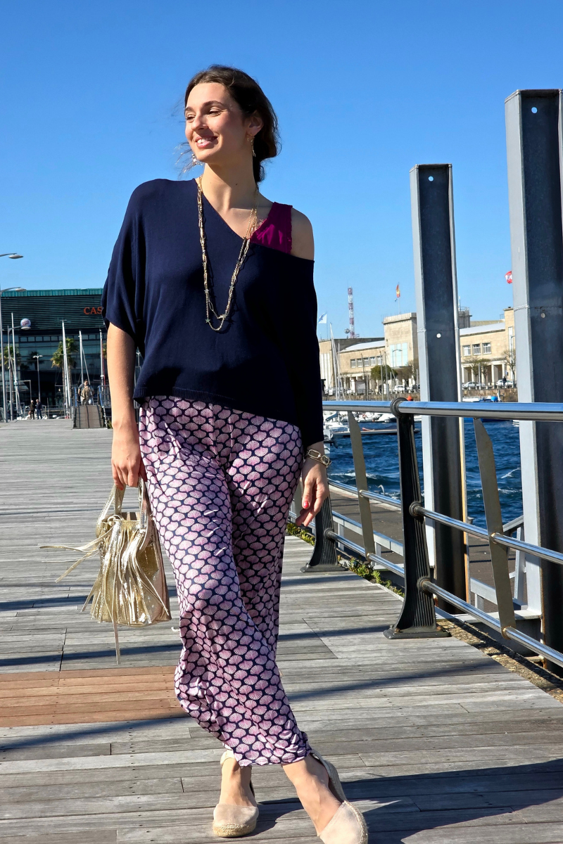 Pantalón Elástico Conchas Marino