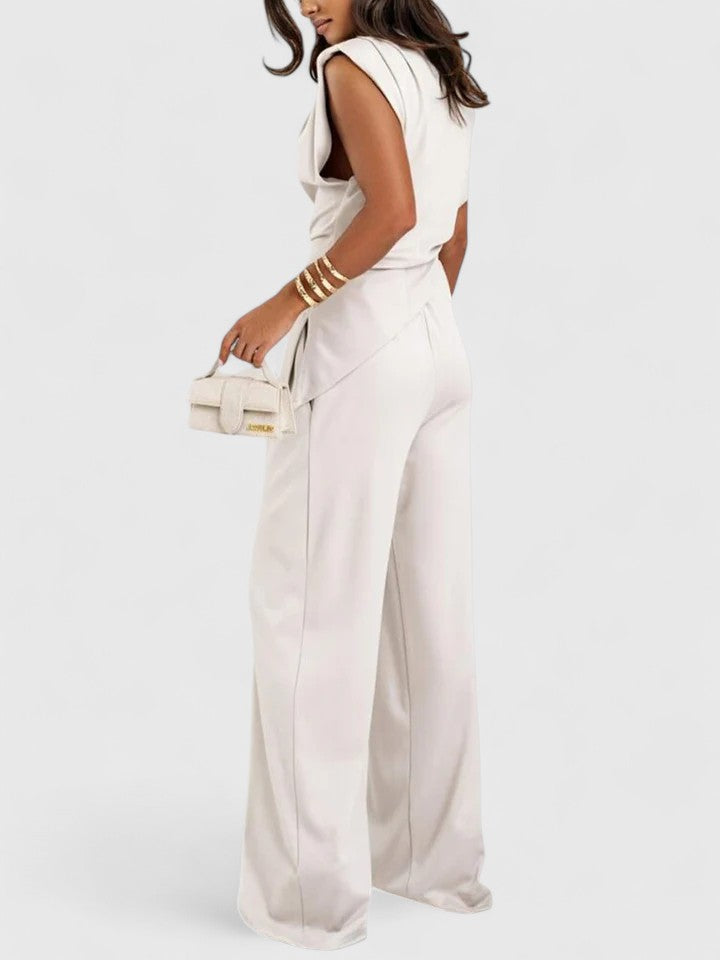 Renata | Conjunto elegante con pantalón y top sin mangas