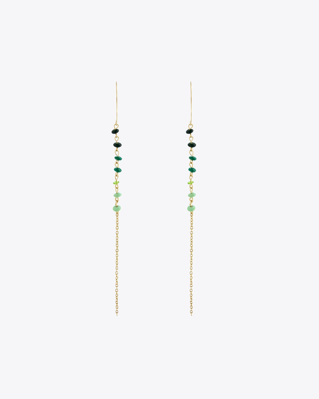 Pendientes Gancho Tira Bolitas Verde