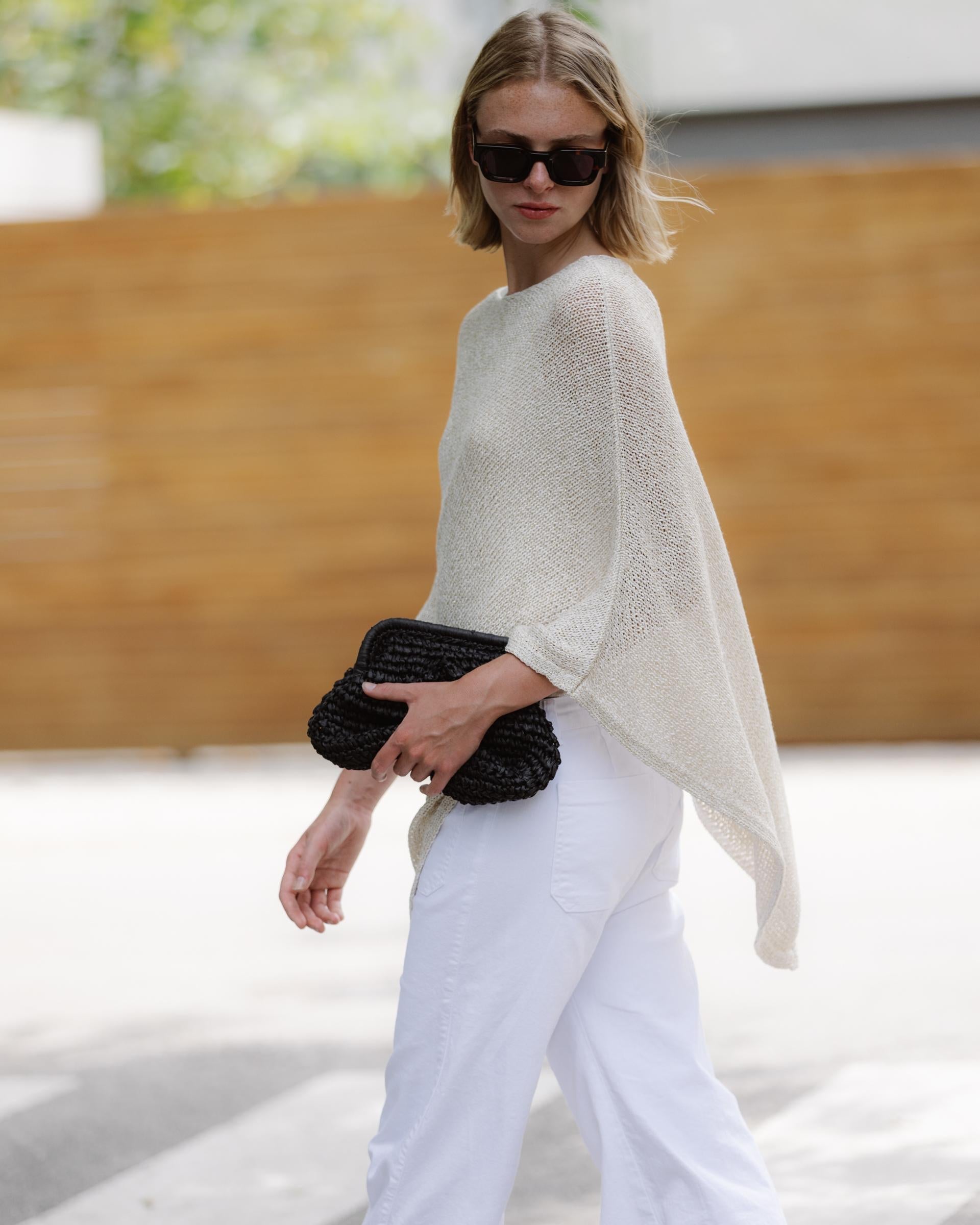 Poncho Lurex Crudo
