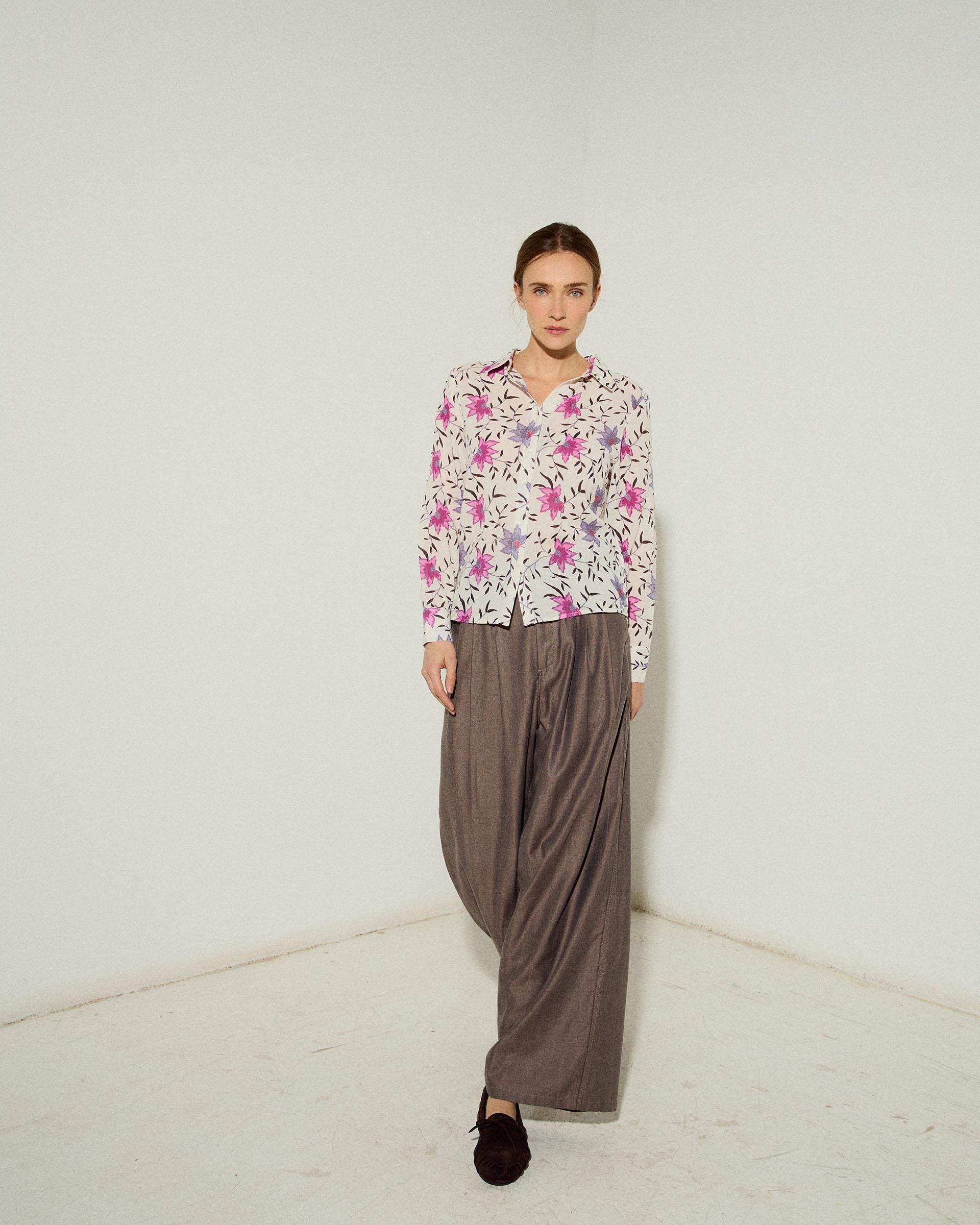 Camisa Estampado Floral Blanca