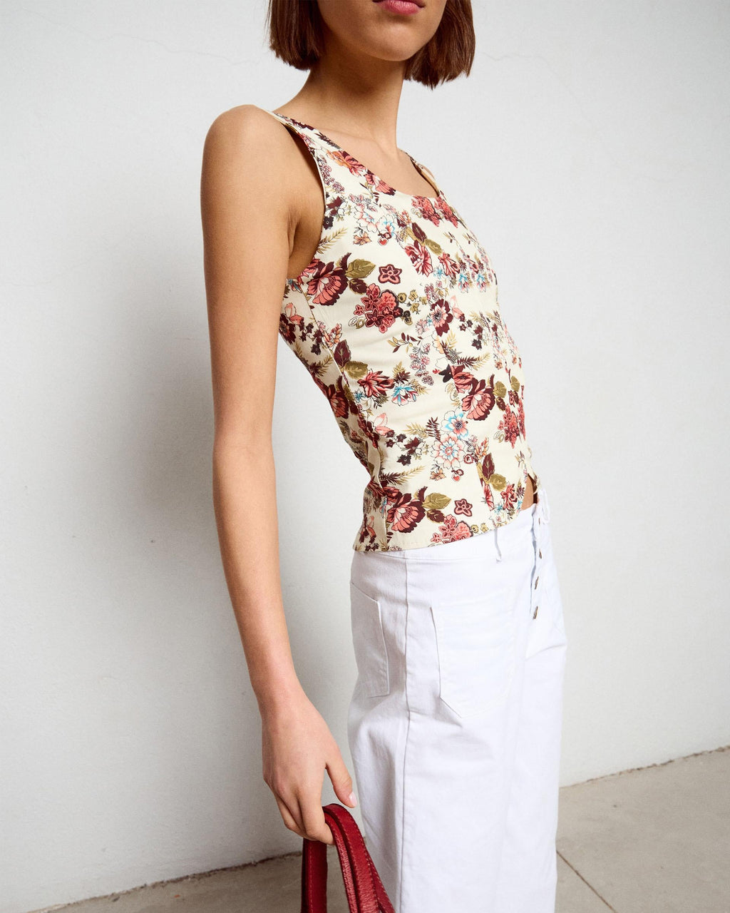 Top Corsetero Estampado Floral Multicolor