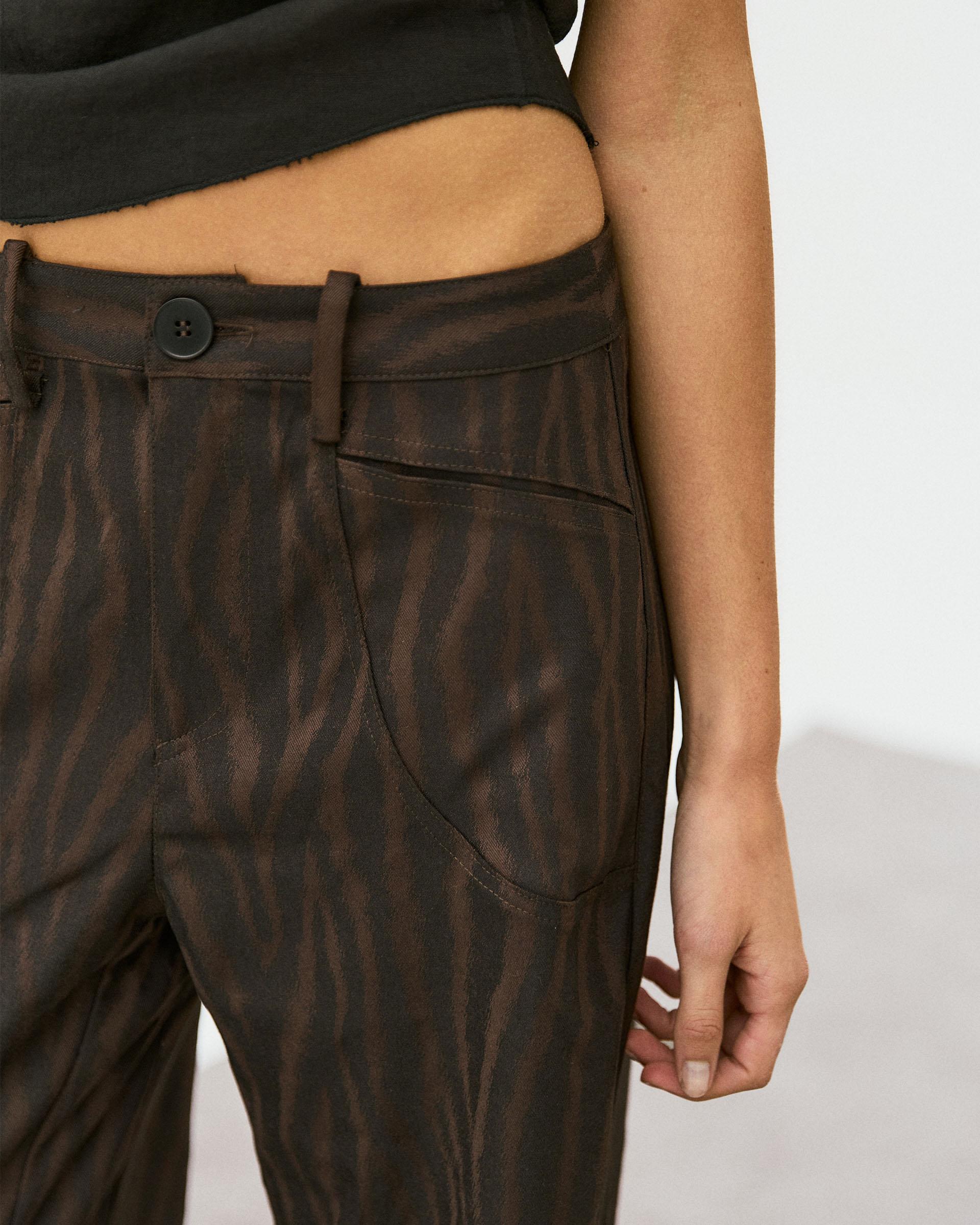 Pantalón Estampado Animal Print Marrón