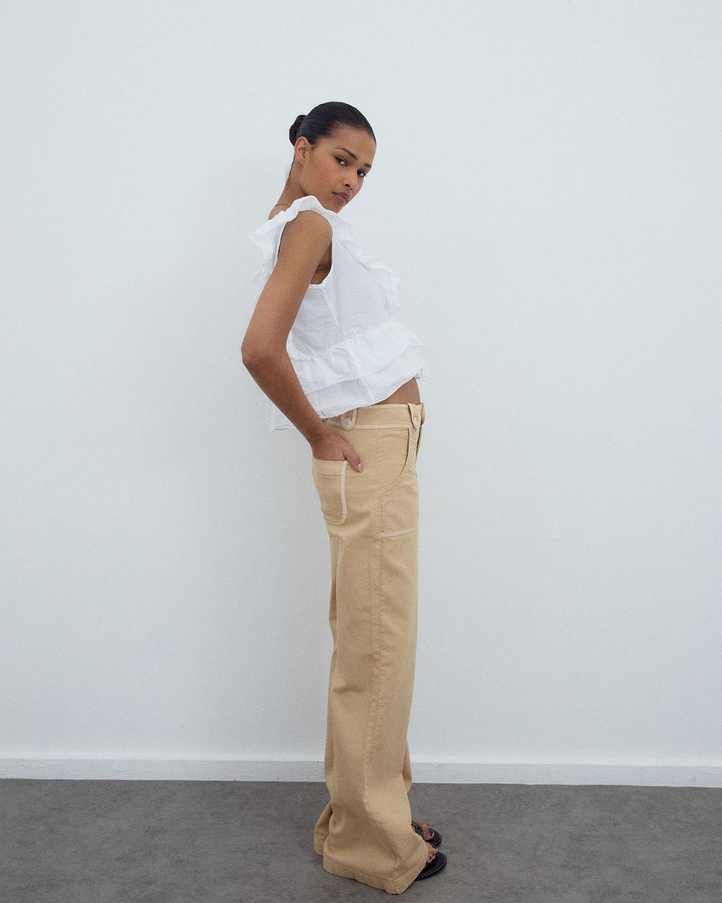 Blusa Cruzada Volantes Blanca