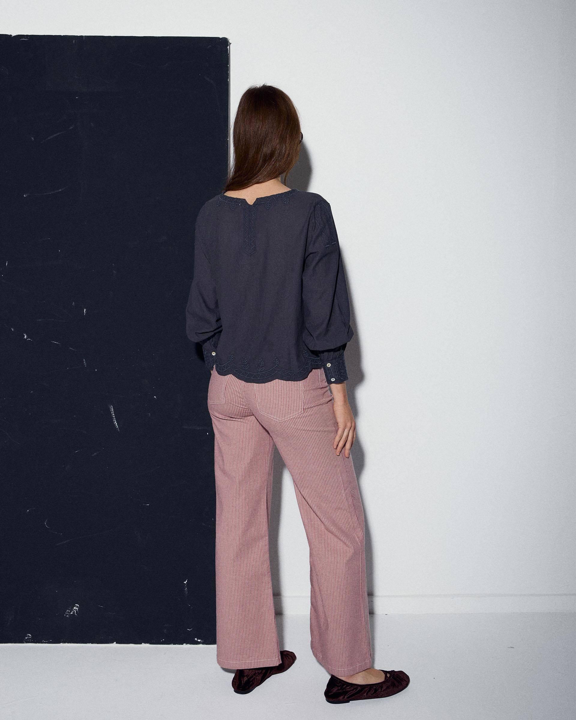 Blusa Bordados Étnicos Antracita