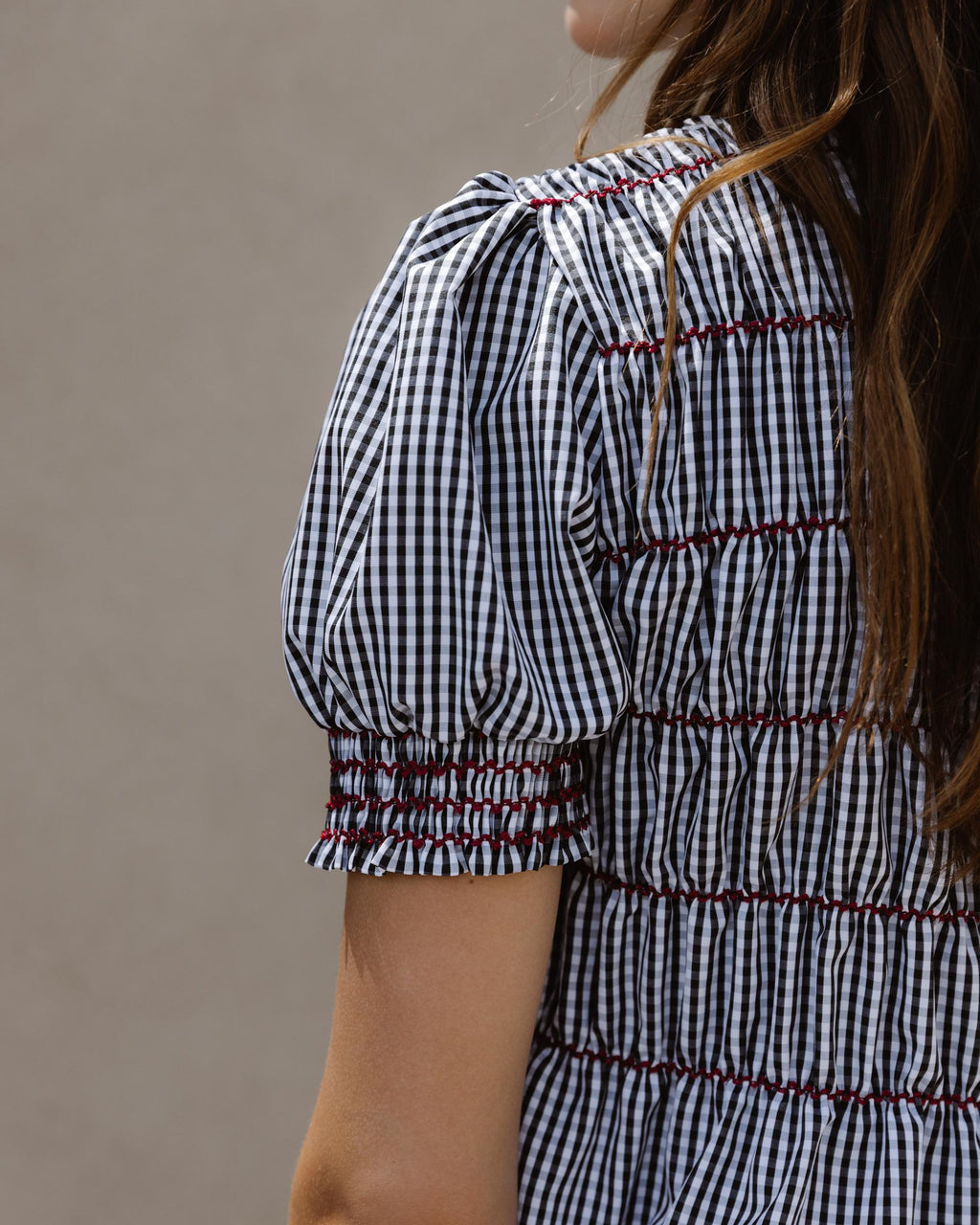 Blusa Gomas Cuadros Vichy Negro