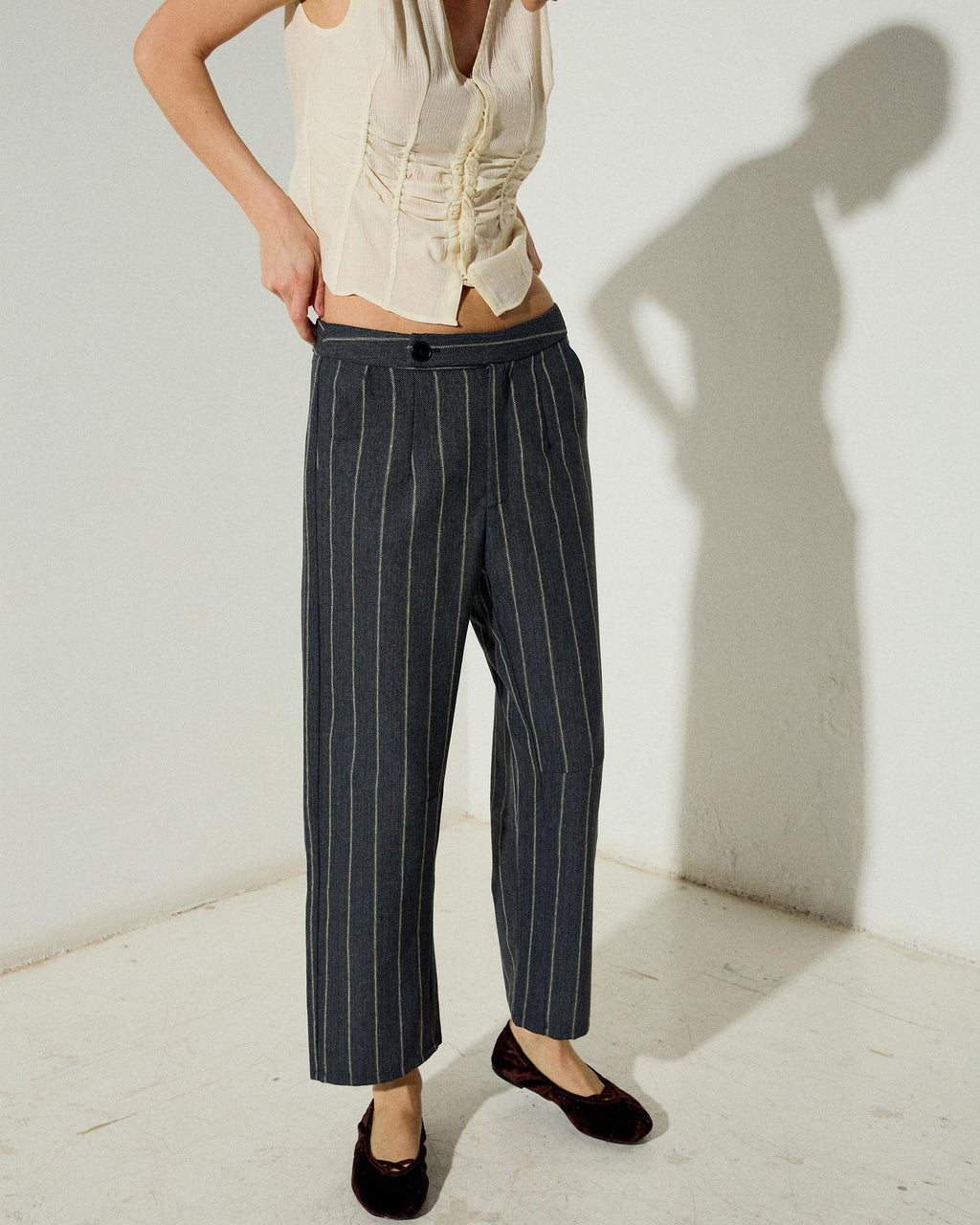 Pantalón Espiga Rayas Antracita