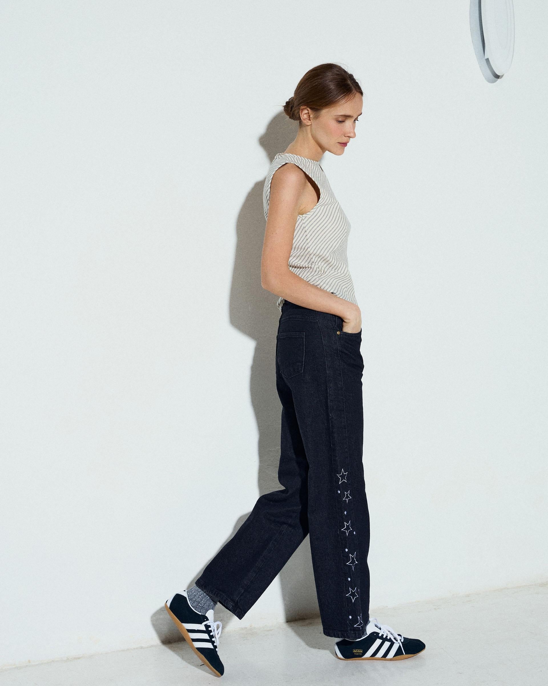 Top Estampado Rayas Diagonales Blanco