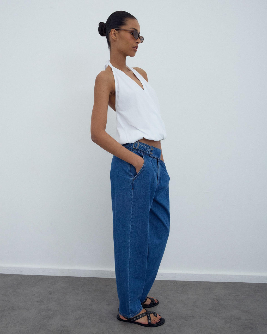 Jeans Pieza Delantera Azul