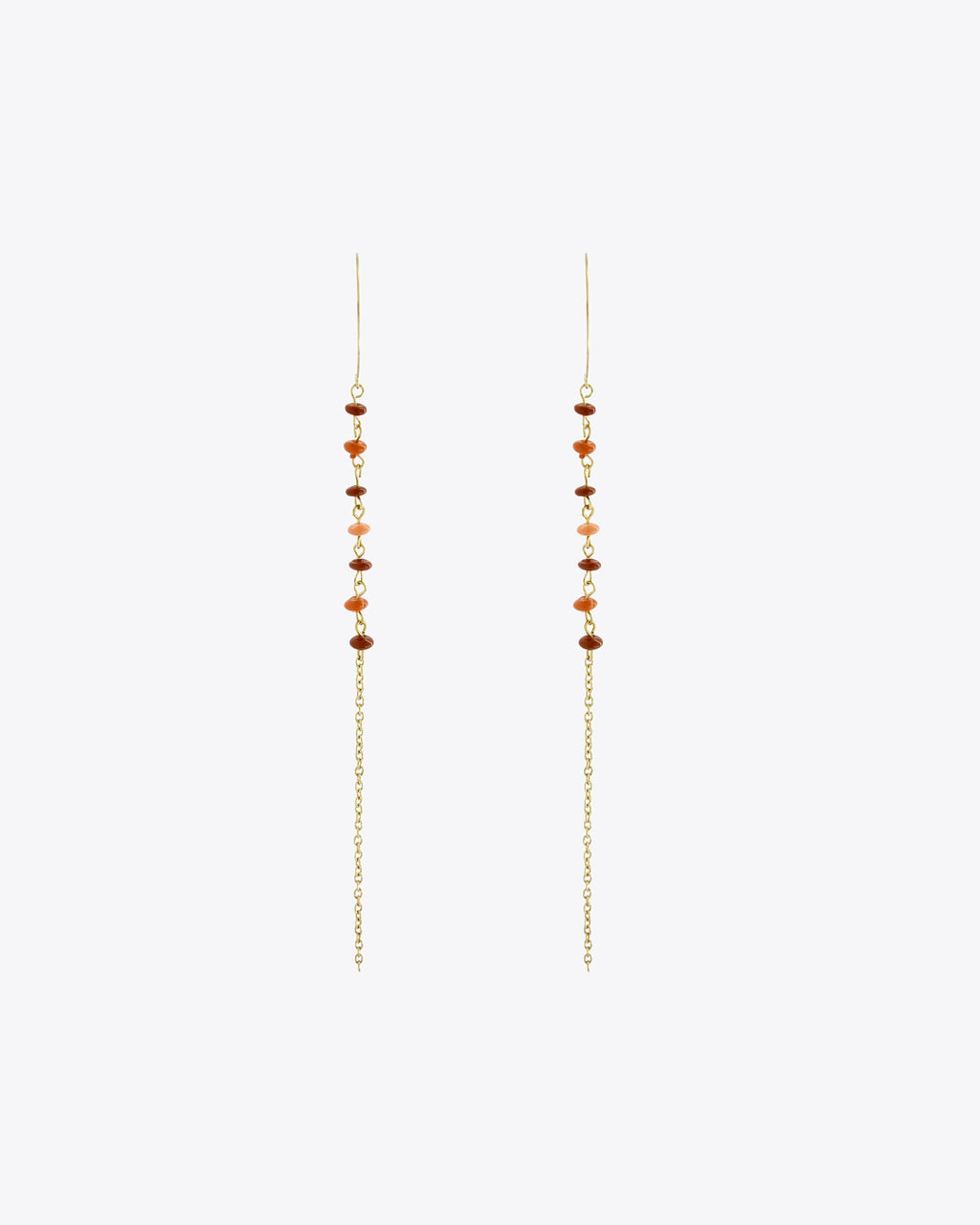 Pendientes Gancho Tira Bolitas Naranja