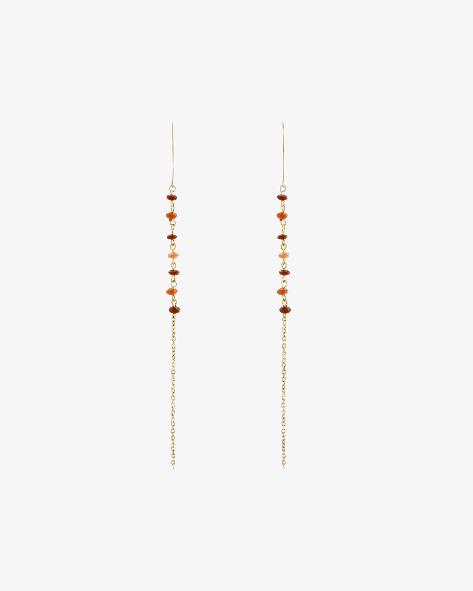 Pendientes Gancho Tira Bolitas Naranja
