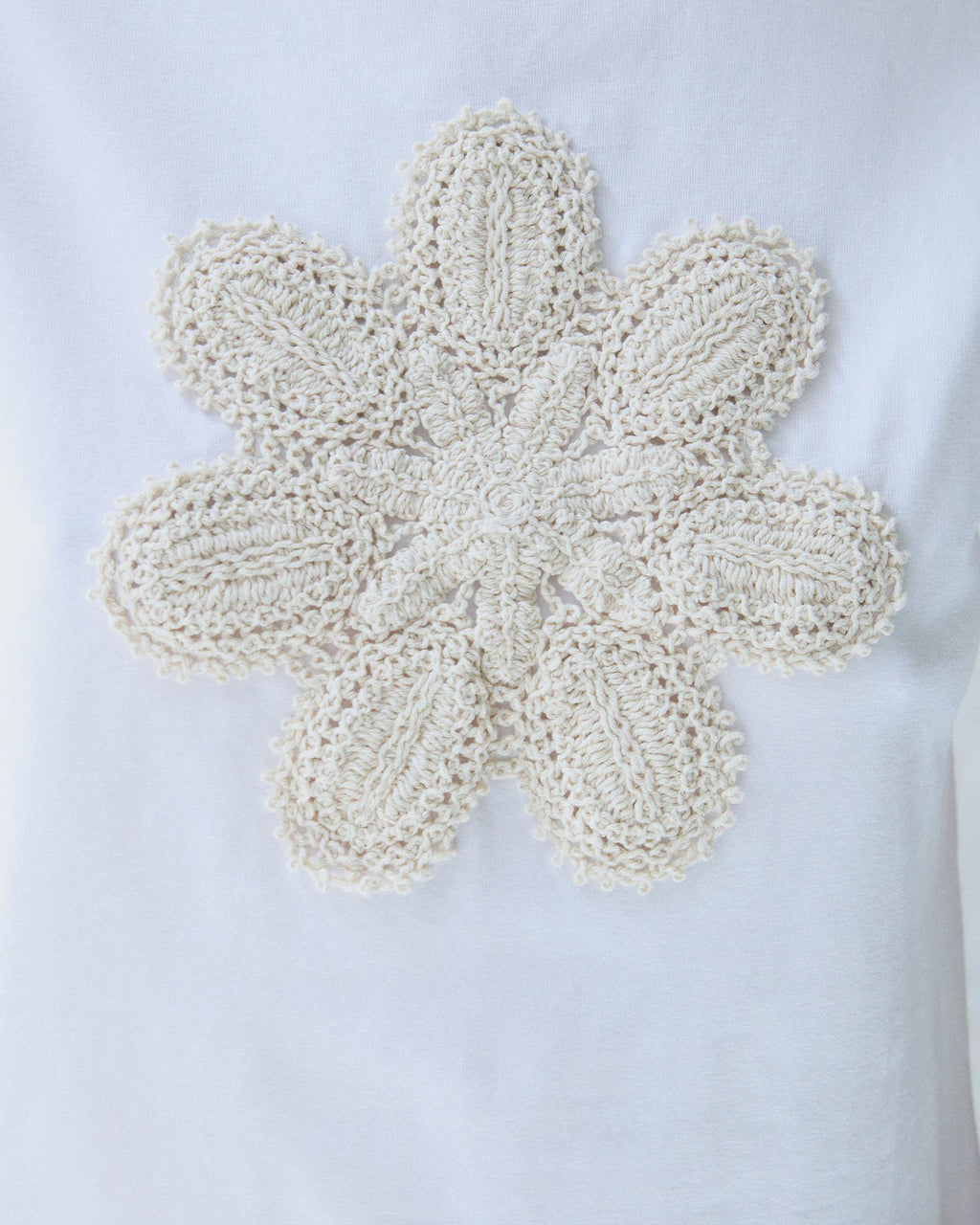 Camiseta Flor Crochet Blanco