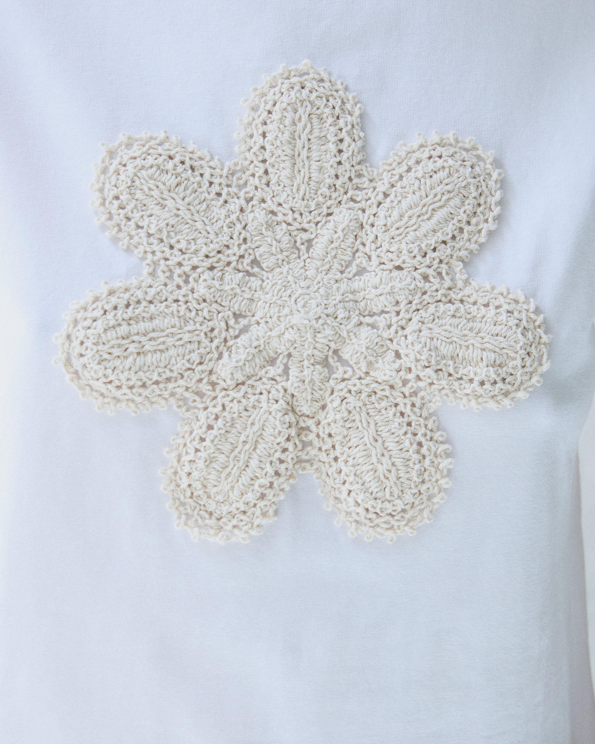 Camiseta Flor Crochet Blanco