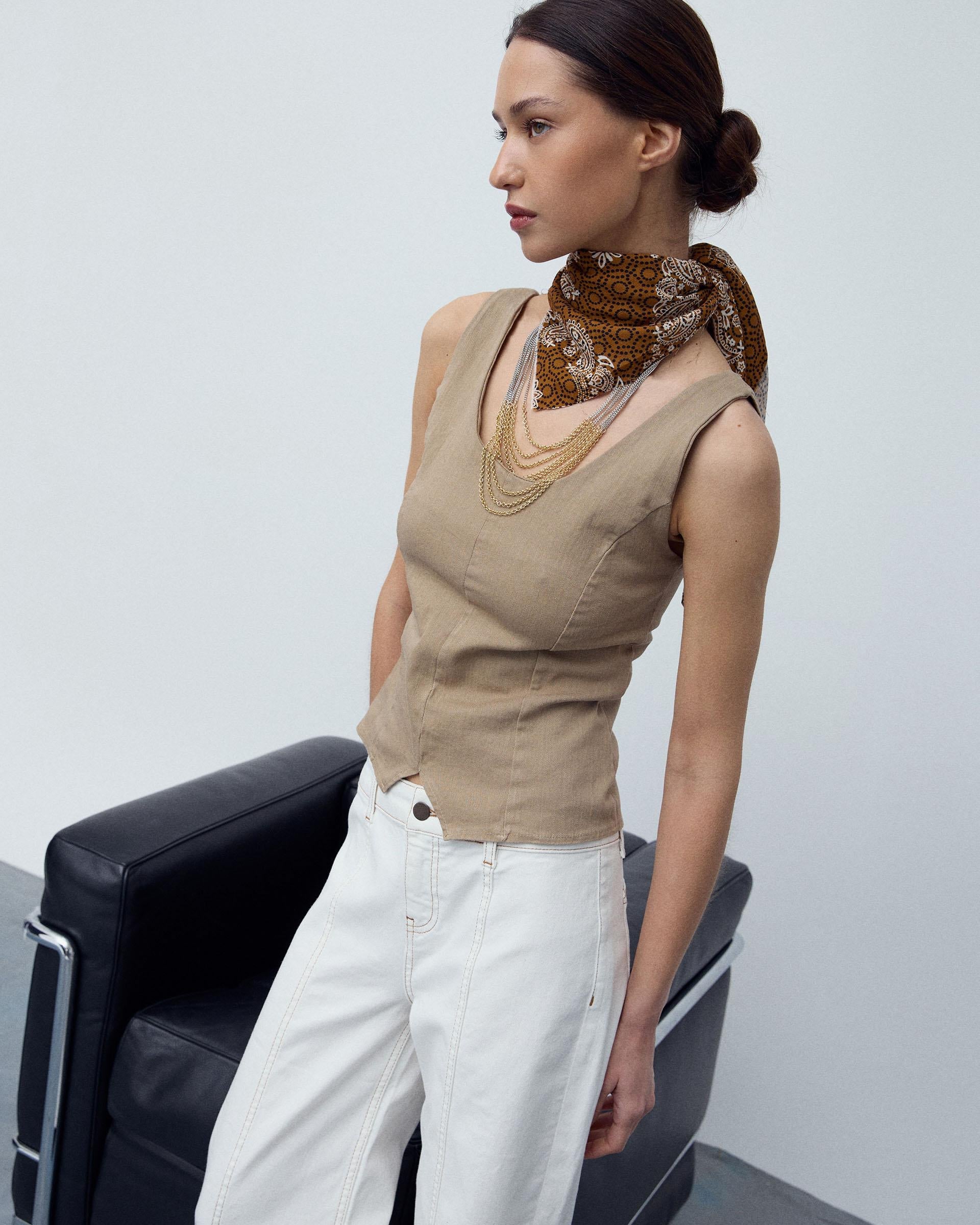 Top Corsetero Beige