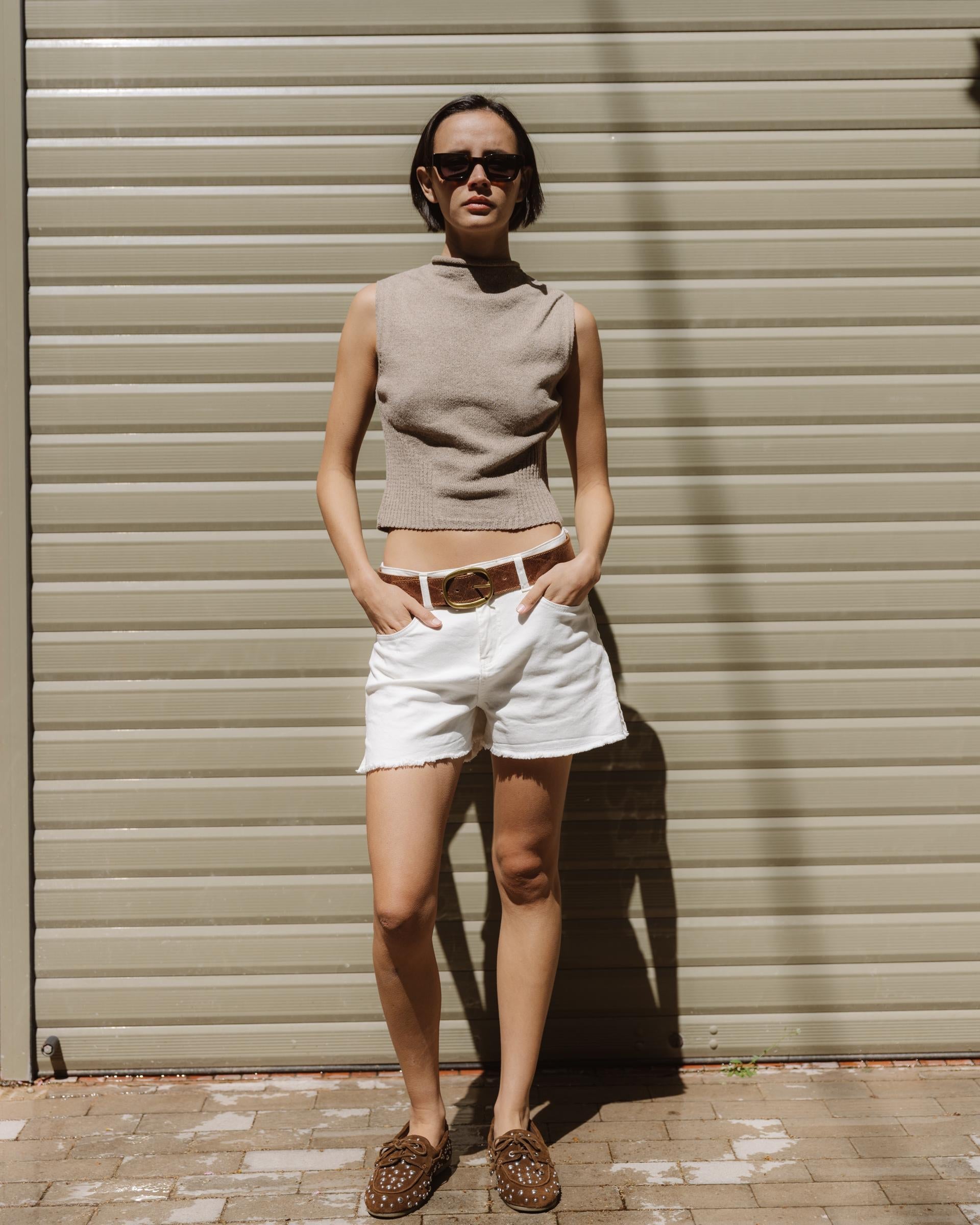 Top Punto Detalle Rib Beige