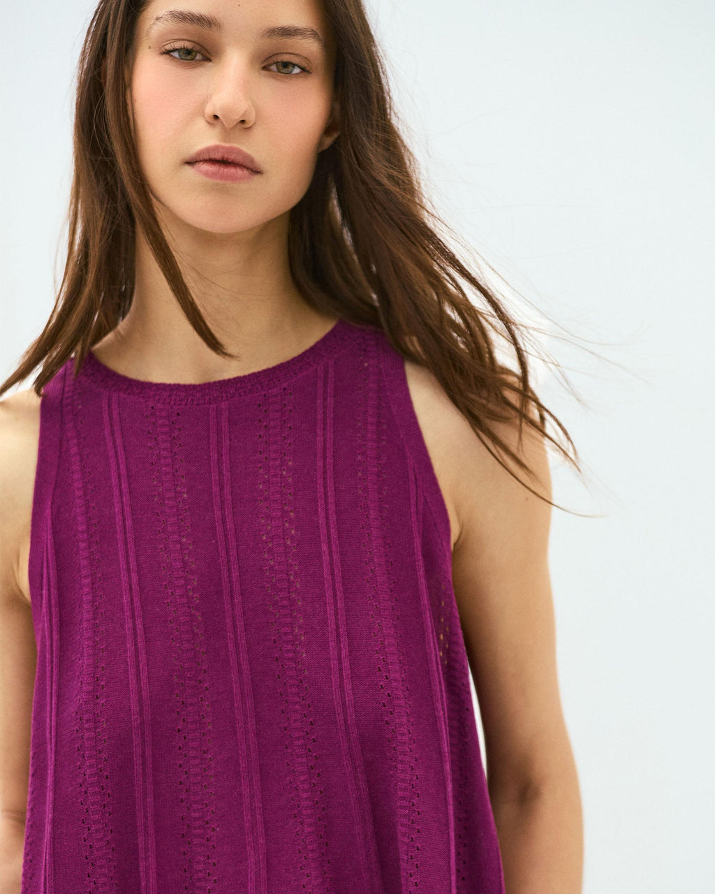 Top Punto Troquelado Morado
