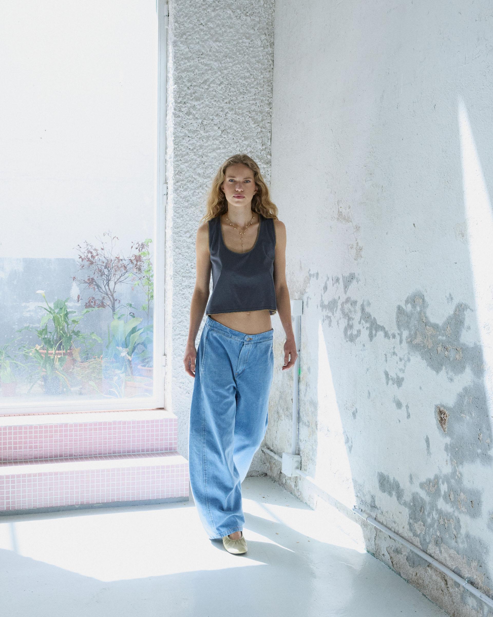 Jeans Balloon Bolsillos Laterales Azul